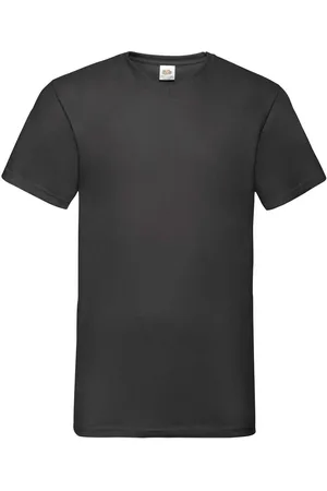 Fruit Of The Loom Czarna koszulka męska Valueweight V-Neck