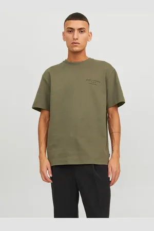 JACK & JONES Khaki pánské tričko Sanchez - Pánské