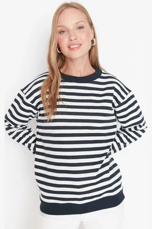 Trendyol Sweatshirt - Dunkelblau - Relaxed fit