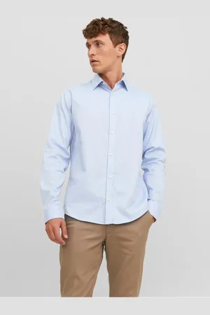 JACK & JONES Světle modrá pánská košile Label - Pánské