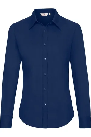 Fruit Of The Loom Navy blue classic lady-fit shirt Oxford