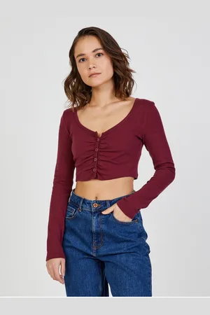 Tally Weijl Vínový crop top - Dámské