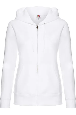 Fruit Of The Loom White hoodie zipped