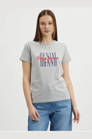 Pepe Jeans Světle šedé dámské tričko Camille - Dámské