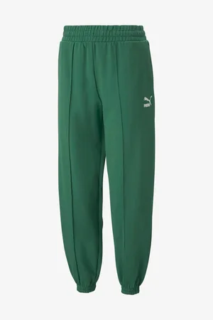 PUMA Tmavě zelené dámské tepláky - Dámské