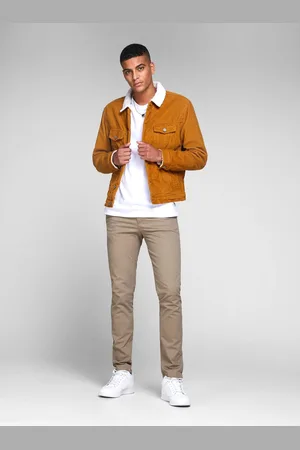 JACK & JONES Béžové slim fit chino kalhoty Marco - Pánské