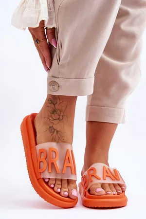 Vinceza Dámské pantofle na platformě Orange Brave