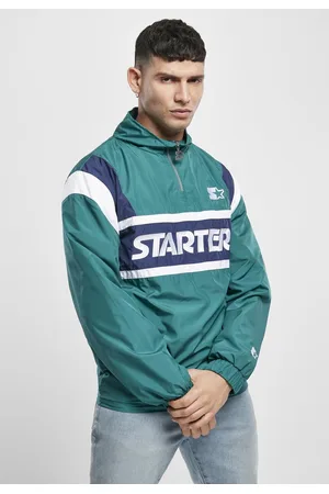 STARTER BLACK LABEL Starter Half Zip Retro Jacket retro zelená/modrá noční/bílá