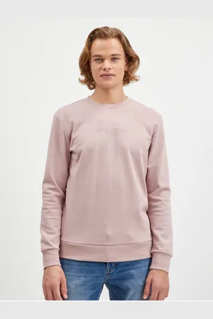 JACK & JONES Starorůžová pánská mikina Loui - Pánské