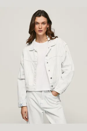 Pepe Jeans Bílá dámská džínová bunda - Dámské