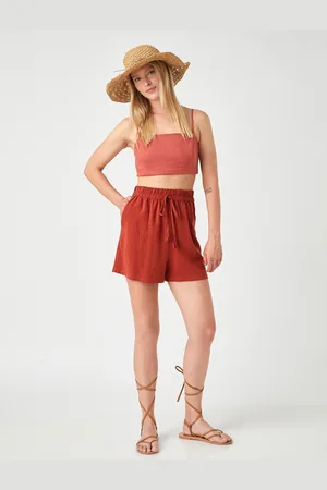 Koton Tie Waist Shorts Linen Blend