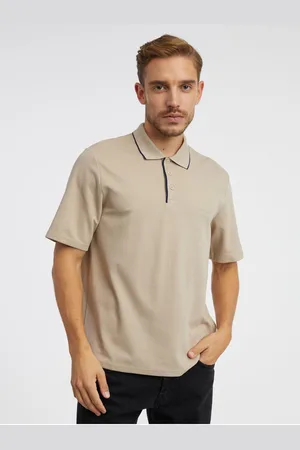JACK & JONES Béžové pánské polo tričko Blamatt - Pánské
