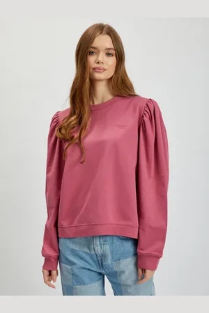 Pepe Jeans Tmavě růžová dámská mikina Laetitia - Dámské
