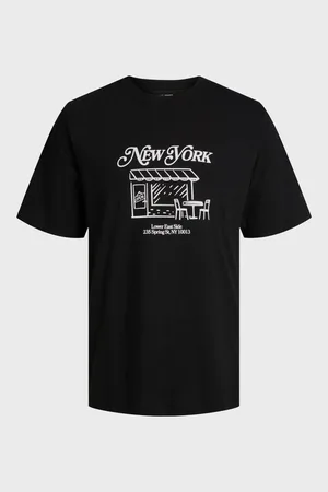 JACK & JONES Černé pánské tričko Red Hook - Pánské