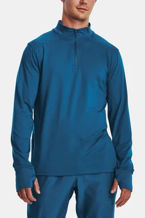 Under Armour Tričko QUALIFIER RUN 1/4 ZIP-BLU - Pánské
