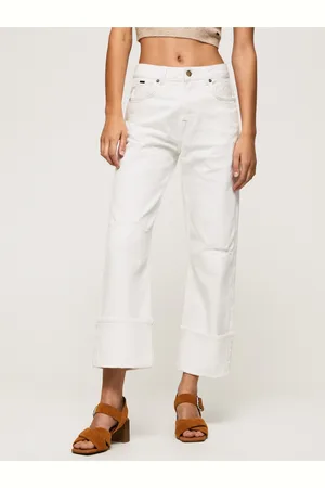 Pepe Jeans Bílé dámské straight fit džíny - Dámské