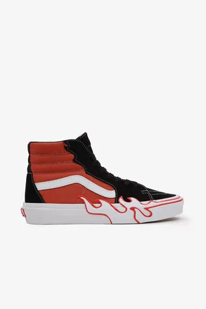 Vans Oranžovo-černé pánské tenisky SK8-Hi Flame - Pánské