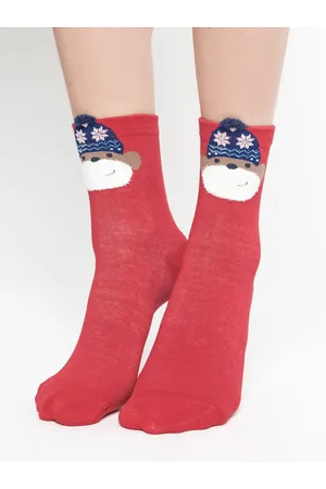 Yups Socks with application monkey in a hat with red stars