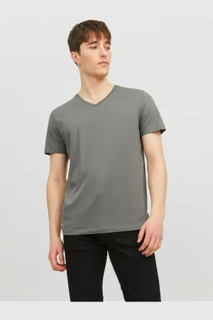 JACK & JONES Šedé pánské basic tričko Organic - Pánské