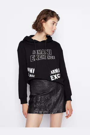 Emporio Armani Černá dámská mikina s kapucí Exchange - Dámské