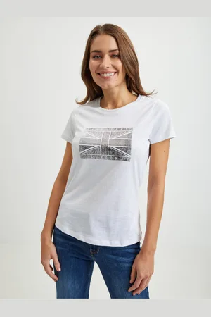 Pepe Jeans Bílé dámské tričko Beatriz - Dámské