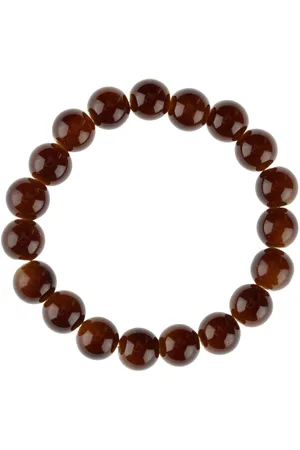 Yups Bead bracelet on elastic band brown