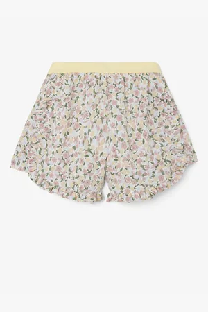 NAME IT Bílo-růžové holčičí květované kraťasy Finna - unisex