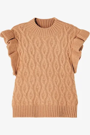NAME IT Béžová holčičí vesta s ozdobnými rukávy Ramat - unisex
