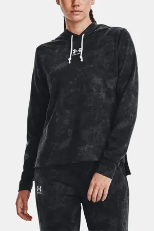 Under Armour Mikina Rival Terry Print Hoodie-BLK - Dámské