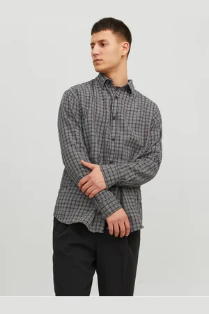 JACK & JONES Černá pánská kostkovaná košile Gracia - Pánské