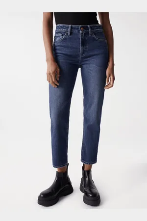 Salsa Modré dámské zkácené slim fit džíny True - Dámské