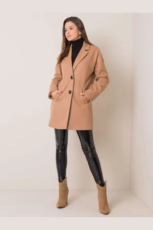 Fashionhunters Dámský béžový kabát
