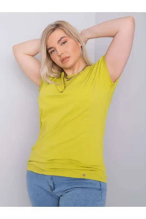 BASIC FEEL GOOD Světle zelené bavlněné tričko Leanne větší velikosti