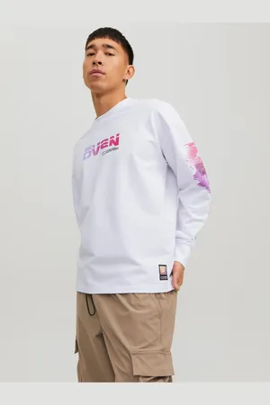 JACK & JONES Bílá pánská mikina Digital - Pánské