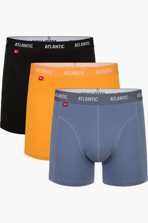 ATLANTIC Pánské boxerky Comfort 3Pack - černé/žluté/šedé