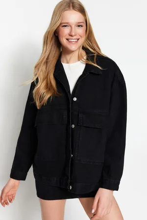 Trendyol Kapsa Detailní oversized džínová bunda