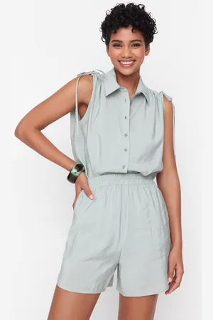 Trendyol Mint Woven Shorts
