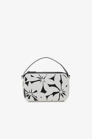 Desigual Černo-bílá dámská květovaná kabelka Onyx Narbonne Mini - Dámské