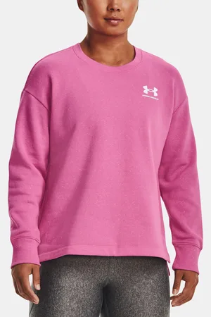 Under Armour Mikina Rival Fleece Oversize Crew-PNK - Dámské