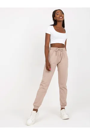 BASIC FEEL GOOD Dámské tepláky Fashionhunters Beige