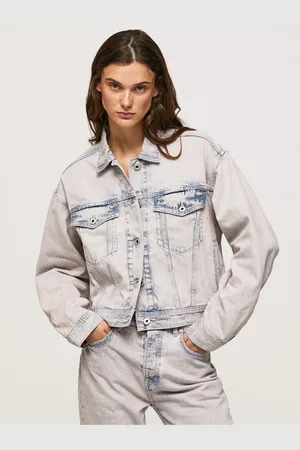 Pepe Jeans Modro-bílá dámská oversize džínová bunda Turner Rose - Dámské