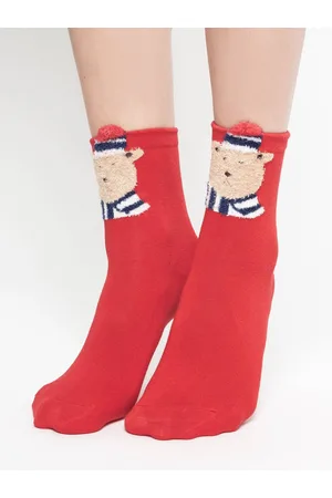 Yups T-shirt teddy bear socks red
