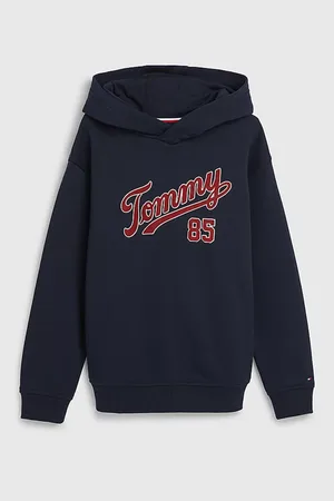 Tommy Hilfiger Tmavě modrá klučičí mikina s kapucí - Kluci