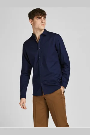 JACK & JONES Tmavě modrá pánská košile Lacardiff - Pánské