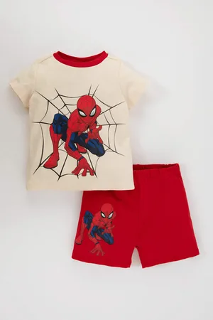 DeFacto Baby Boy Marvel Spiderman Licensed Crew Neck Rib Pajamas 2 Packs