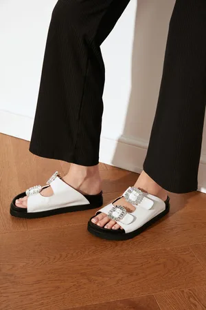 Trendyol White Stone Buckled Women