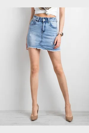 Fashionhunters Dámská modrá džínová minisukně