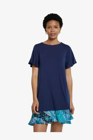 Desigual Tmavě modré minišaty Vest Kali - Dámské