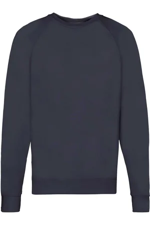 Fruit Of The Loom Tmavě modrá pánská mikina Lehká Raglanová Mikina