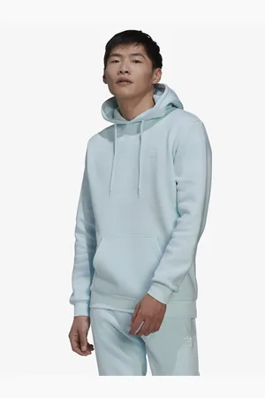 adidas Světle modrá pánská mikina s kapucí Originals - Pánské